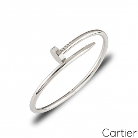 Cartier White Gold Plain Juste Un Clou Bracelet Size 18 B6048318